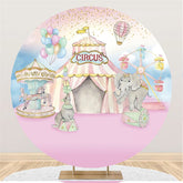 Aperturee Circle Light Pink Circus Theme Birthday Party Backdrop